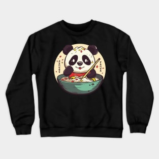 Cute Panda Eating Ramen Crewneck Sweatshirt